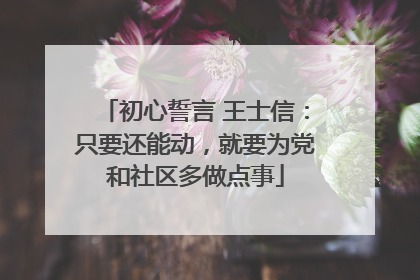 初心誓言 王士信：只要还能动，就要为党和社区多做点事