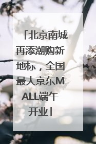 北京南城再添潮购新地标，全国最大京东MALL端午开业