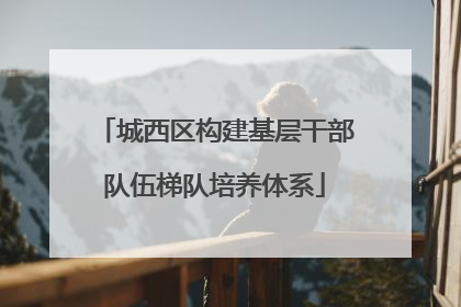 城西区构建基层干部队伍梯队培养体系