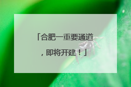 合肥一重要通道，即将开建！