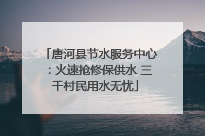 唐河县节水服务中心：火速抢修保供水 三千村民用水无忧