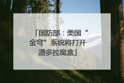 国防部：美国“金穹”系统将打开潘多拉魔盒