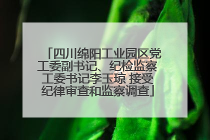 四川绵阳工业园区党工委副书记、纪检监察工委书记李玉琼 接受纪律审查和监察调查