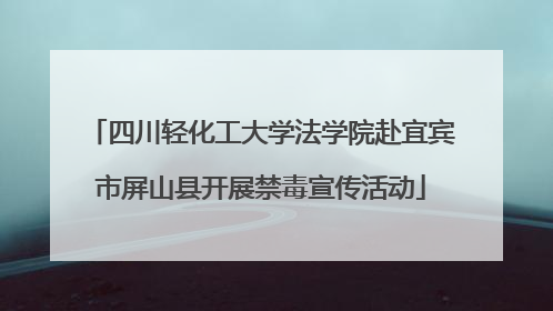 四川轻化工大学法学院赴宜宾市屏山县开展禁毒宣传活动