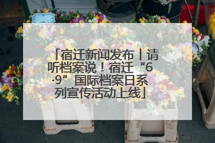 宿迁新闻发布丨请听档案说！宿迁“6·9”国际档案日系列宣传活动上线