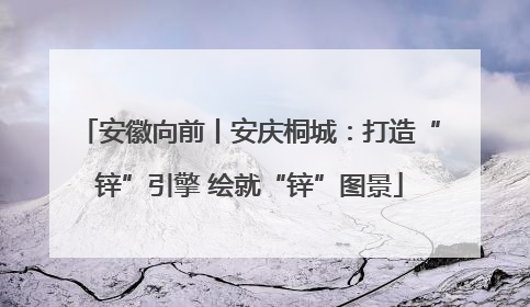 安徽向前丨安庆桐城：打造“锌”引擎 绘就“锌”图景