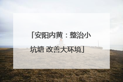 安阳内黄：整治小坑塘 改善大环境