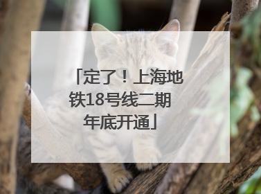 定了！上海地铁18号线二期年底开通