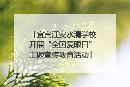 宜宾江安水清学校开展“全国爱眼日”主题宣传教育活动