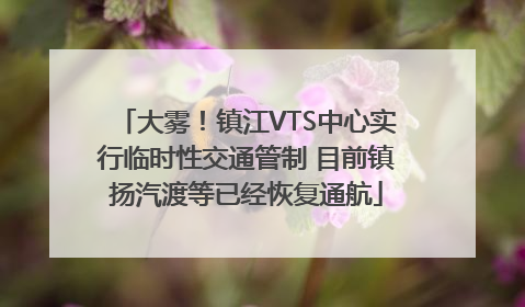大雾！镇江VTS中心实行临时性交通管制 目前镇扬汽渡等已经恢复通航