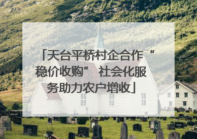 天台平桥村企合作“稳价收购” 社会化服务助力农户增收