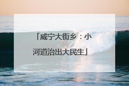 威宁大街乡：小河道治出大民生