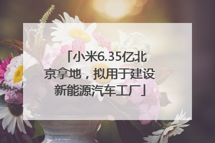 小米6.35亿北京拿地，拟用于建设新能源汽车工厂