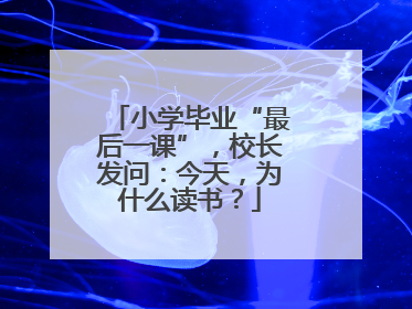 小学毕业“最后一课”，校长发问：今天，为什么读书？