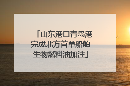 山东港口青岛港完成北方首单船舶生物燃料油加注