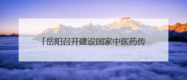岳阳召开建设国家中医药传承创新发展试验区推进会