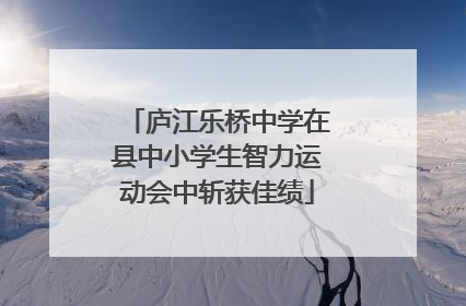 庐江乐桥中学在县中小学生智力运动会中斩获佳绩
