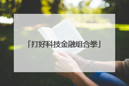 打好科技金融组合拳