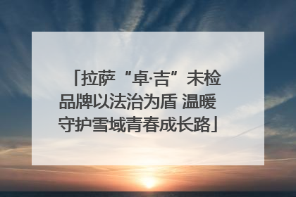 拉萨“卓·吉”未检品牌以法治为盾 温暖守护雪域青春成长路