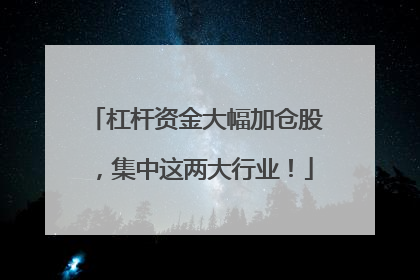 杠杆资金大幅加仓股，集中这两大行业！