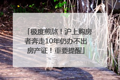 极度煎熬！沪上购房者奔走10年仍办不出房产证！重要提醒
