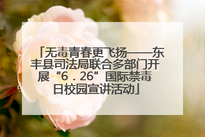 无毒青春更飞扬——东丰县司法局联合多部门开展“6．26”国际禁毒日校园宣讲活动