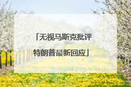 无视马斯克批评 特朗普最新回应