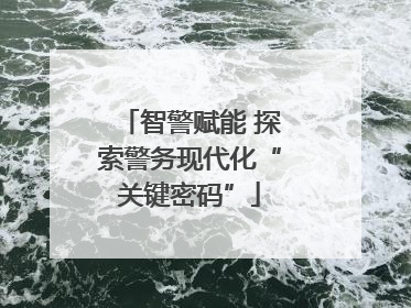 智警赋能 探索警务现代化“关键密码”