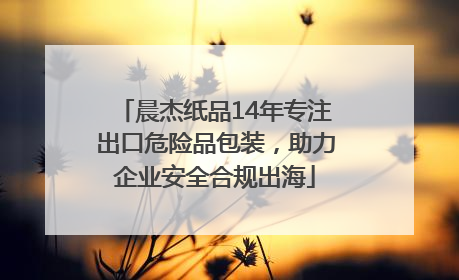 晨杰纸品14年专注出口危险品包装，助力企业安全合规出海