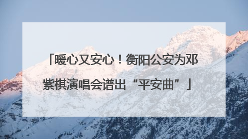 暖心又安心！衡阳公安为邓紫棋演唱会谱出“平安曲”