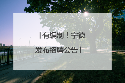 有编制!宁德发布招聘公告