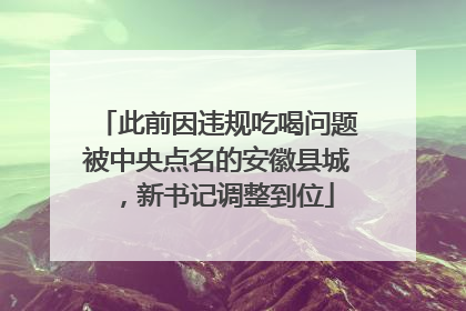 此前因违规吃喝问题被中央点名的安徽县城，新书记调整到位