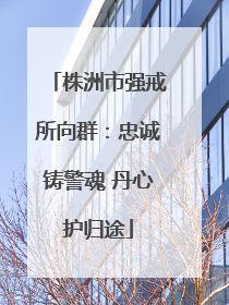 株洲市强戒所向群：忠诚铸警魂 丹心护归途