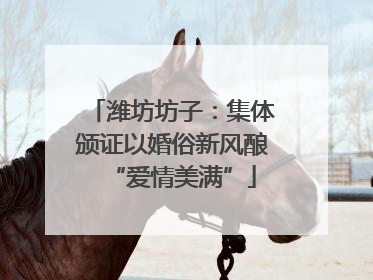 潍坊坊子：集体颁证以婚俗新风酿“爱情美满”