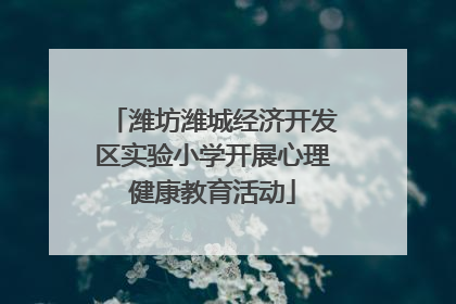 潍坊潍城经济开发区实验小学开展心理健康教育活动