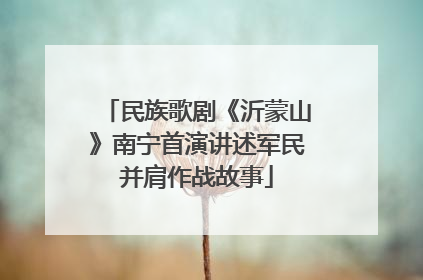 民族歌剧《沂蒙山》南宁首演讲述军民并肩作战故事