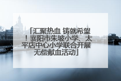 汇聚热血 铸就希望！襄阳市朱坡小学、太平店中心小学联合开展无偿献血活动
