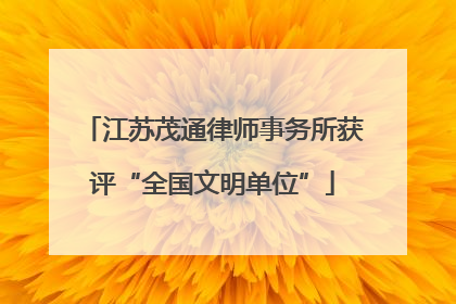 江苏茂通律师事务所获评“全国文明单位”