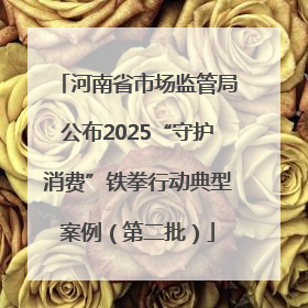 河南省市场监管局公布2025“守护消费”铁拳行动典型案例（第二批）