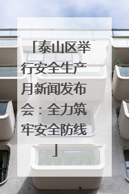 泰山区举行安全生产月新闻发布会：全力筑牢安全防线