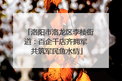 洛阳市洛龙区李楼街道：百企千店齐拥军 共筑军民鱼水情