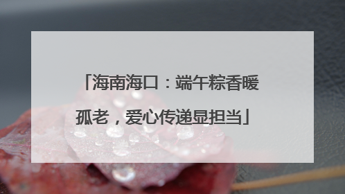海南海口：端午粽香暖孤老，爱心传递显担当