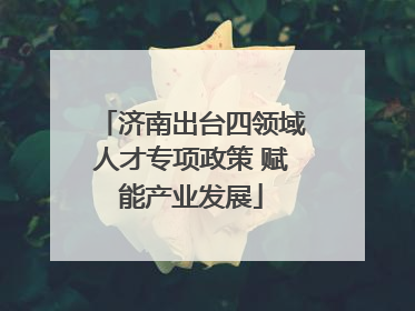 济南出台四领域人才专项政策 赋能产业发展