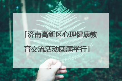 济南高新区心理健康教育交流活动圆满举行