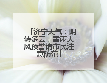 济宁天气：阴转多云，雷雨大风预警请市民注意防范