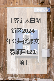 济宁太白湖新区2024年公共资源交易项目121项