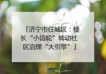 济宁市任城区：楼长“小齿轮”转动社区治理“大引擎”