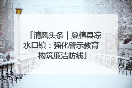 清风头条｜桑植县凉水口镇：强化警示教育 构筑廉洁防线