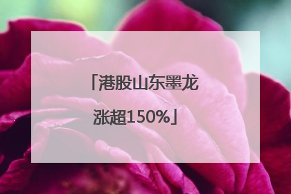港股山东墨龙涨超150%