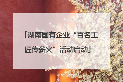 湖南国有企业“百名工匠传薪火”活动启动